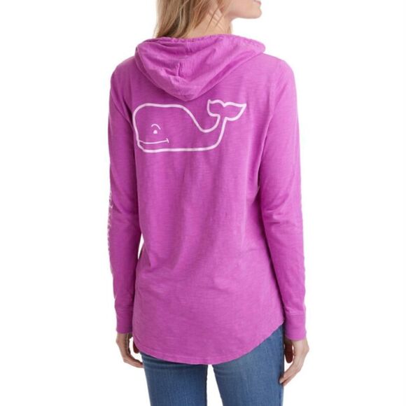 Vineyard Vines Pink Garment Dyed Slub Whale Hoodie Tee Size XXS - Picture 3 of 11